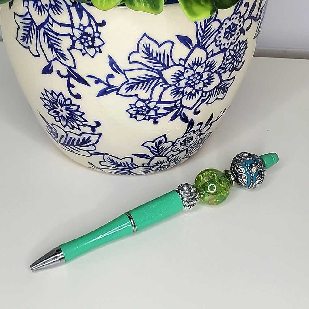 OCEAN MIST Beaded Pen